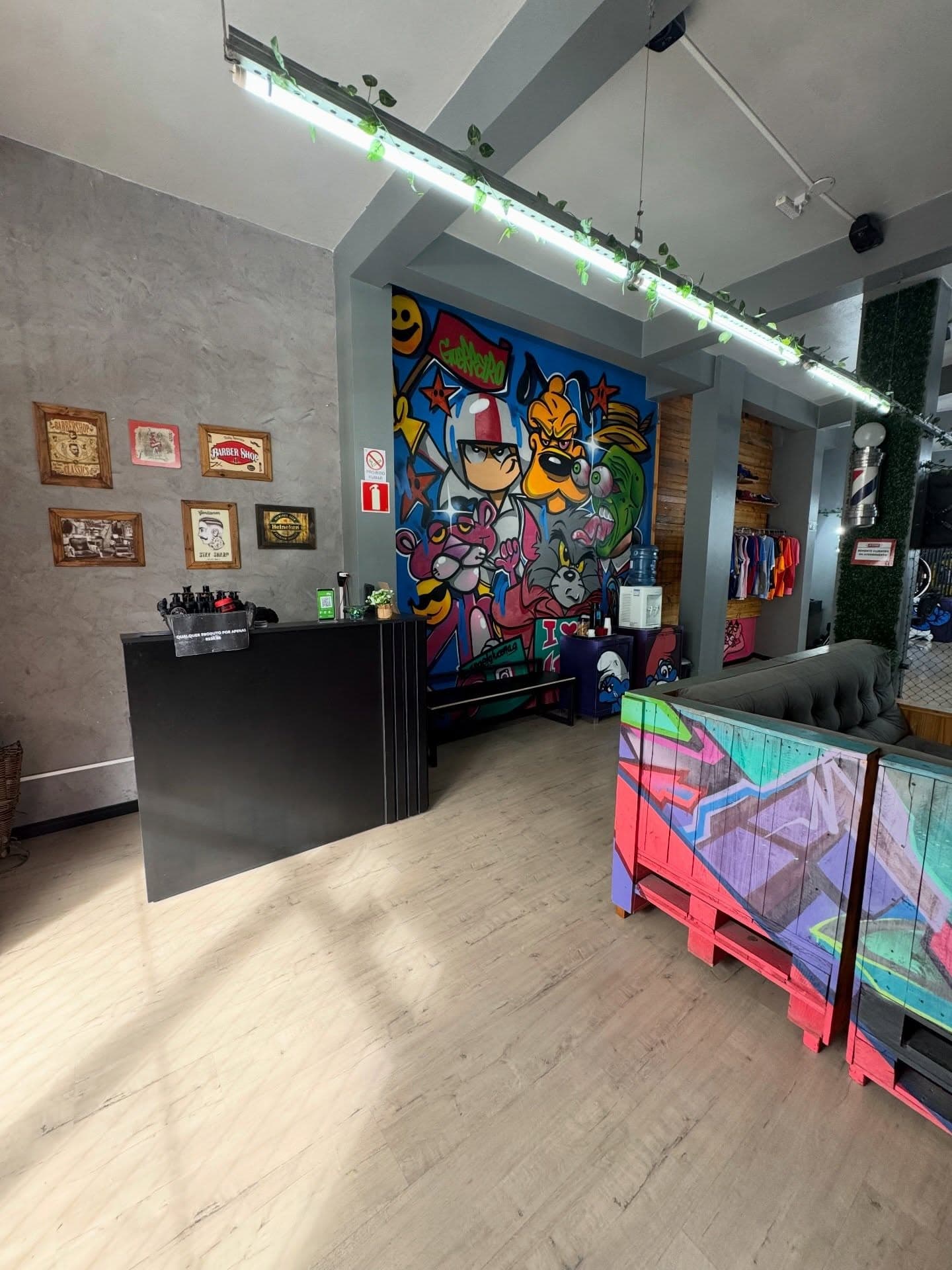 Recepção da barbearia